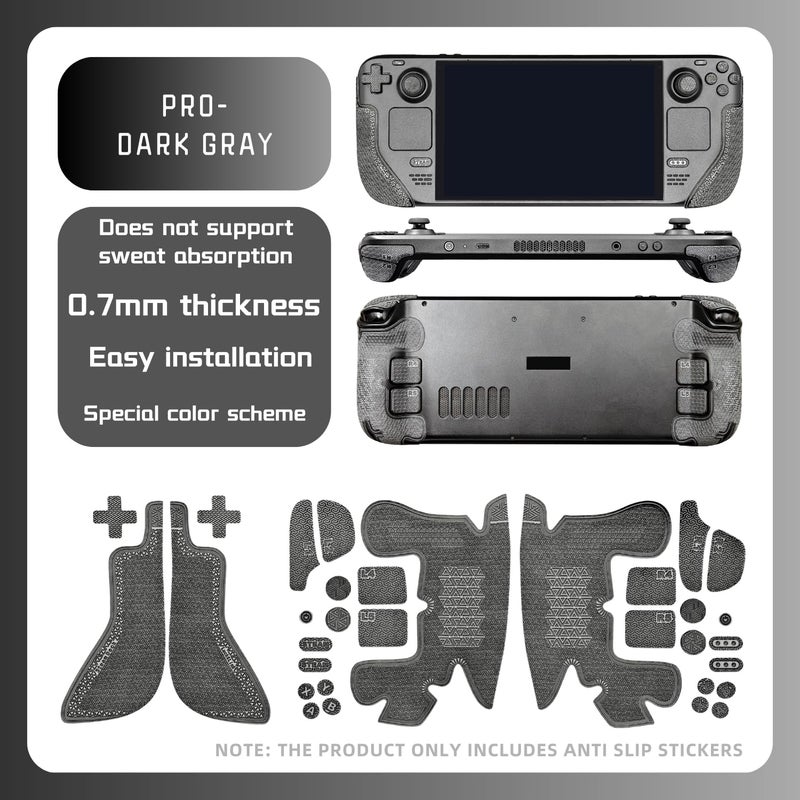 Luck&Link Controller Grip for Steam Deck OLED&LCD,Textured Skin kit,Anti-Skid Sweat-Absorbent Controllers Handle Grips, Buttons,Triggers,D-pad(PRO-Dark Gray) - Image 5